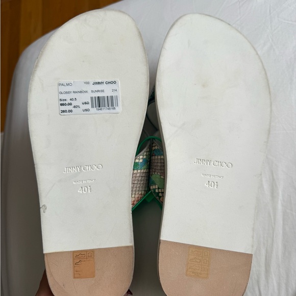 Jimmy Choo PALMO Sunrise Mix Rainbow Elaphe Sandals NWT EU 40.5 / US 9.5 - Picture 6 of 6